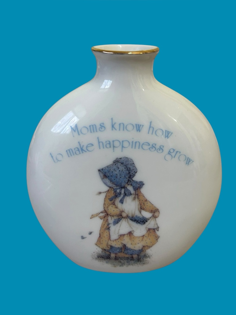 VTG 1981 Holly Hobbie Porcelain Bud Vase Mother’s Day 4.5”